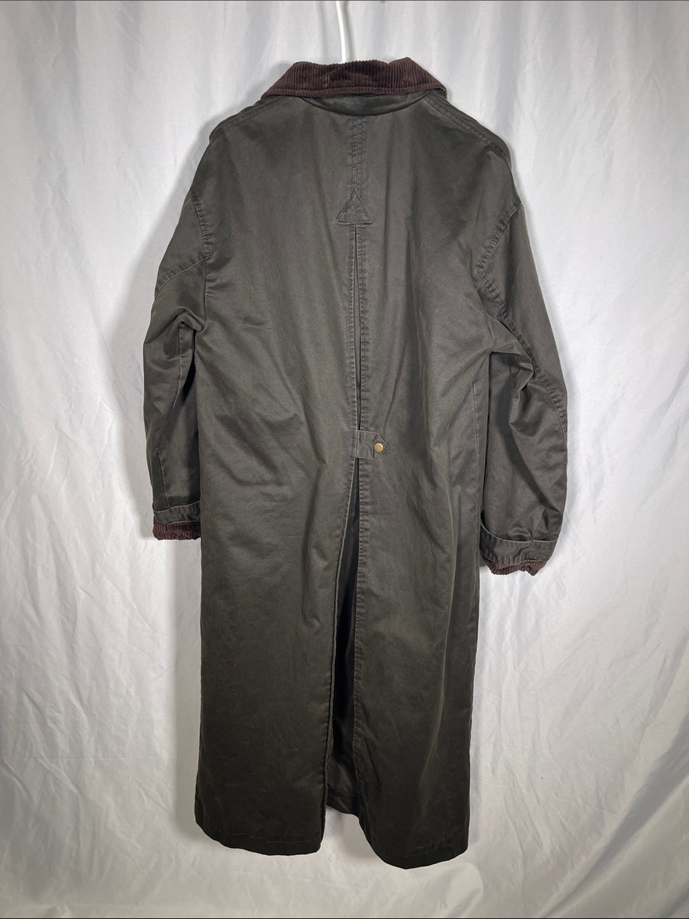 Zara Brown Long Trench Coat with Dark Corduroy Collar - Picture 7 of 7